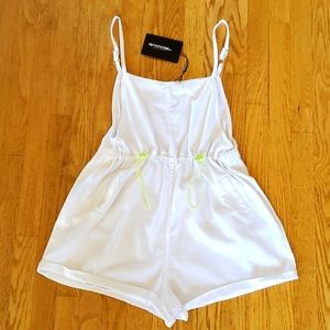 PrettyLittleThing white short jumpsuit